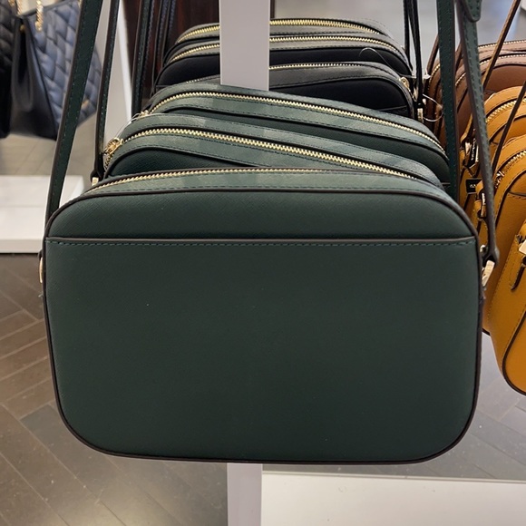 Michael Kors Jet Set Item Large East West Zip Chain Racing Green Crossbody Bag - Picture 6 of 11